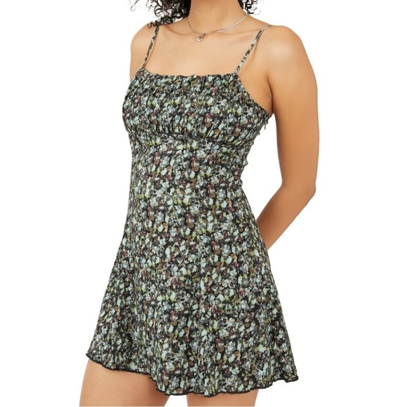 Free People Jamie Strappy Printed Mini Dress In Midnight Combo - Picture 6 of 8